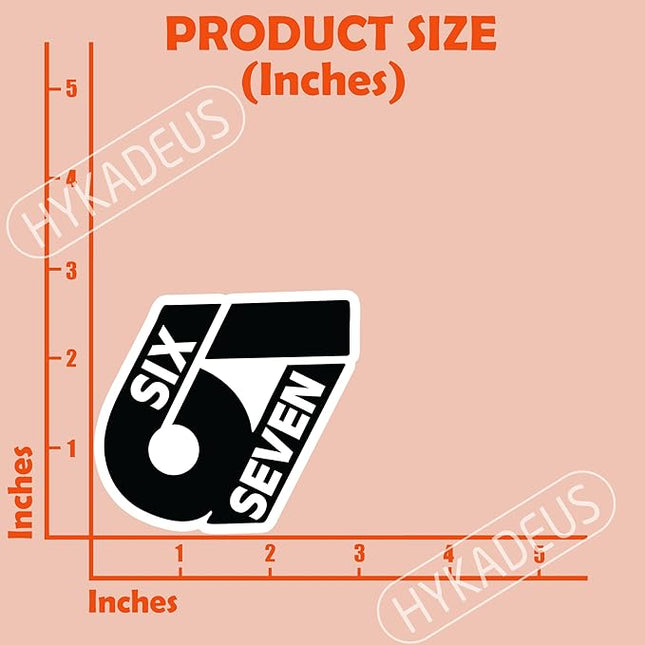 (3Pcs) Funny Six Seven 67 Stickers 6 7 Meme Vinyl Decals Waterproof Sticker for Laptop, Water Bottle, Phone Case, Tumbler, Helmet, Scrapbook, 3" x 2.7"