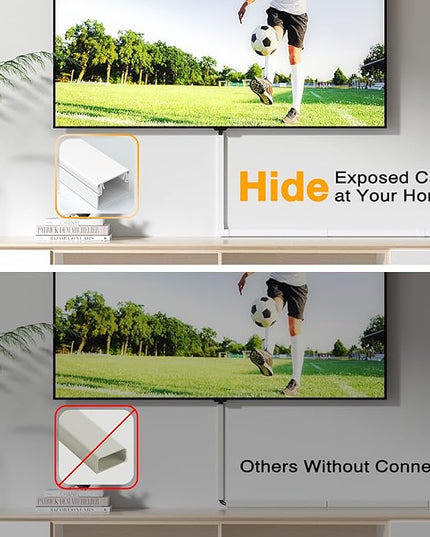 Delamu Cord Hider, 315in Wire Covers for 2-3 Cords on Wall, Premium Cable Hider Cord Covers for Wires on Wall, Cable Management Wire Hiders for TV, Cable Raceway Kit, L15.7X W0.95x H0.55in, White
