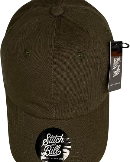 Stitch and Bill Mens Athletic Deep-Crown Baseball Cap 100% Soft Cotton Unstructured Dad Hat Outdoors Adjustable