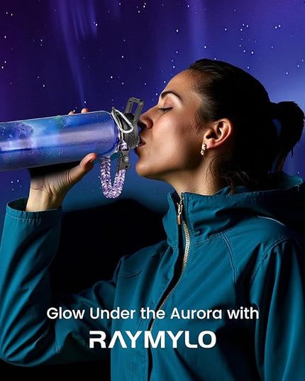40oz Insulated Water Bottle, Triple Wall Vacuum Stainless Steel Water Bottles - Keeps Cold 48H, Reusable Metal water flask Jug for Gym, Sports, Camping, Hiking,Travel, Aurora-Purple