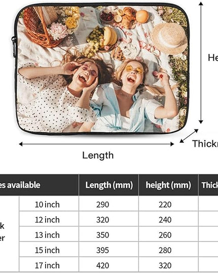 Custom Laptop Sleeve Bag Personalized Laptop Case Add Photo Logo Text Carrying Briefcase Protective Case Computer Notebook Bag (12 inch)