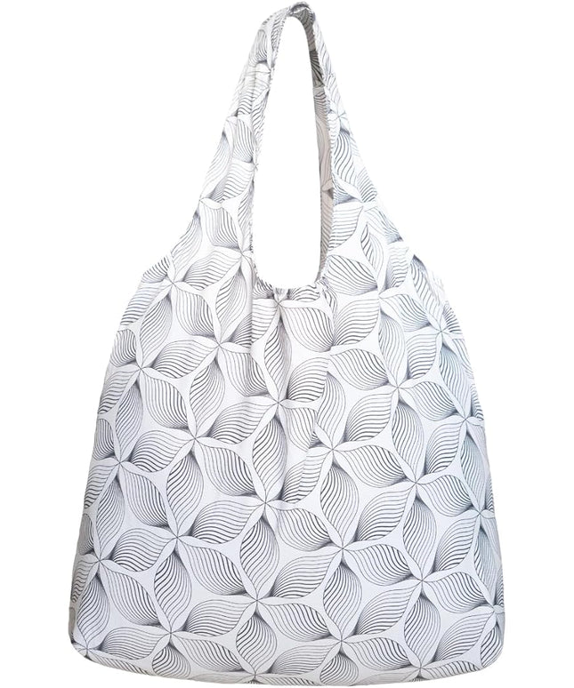 Nanobag Ultralight Heavy Duty Foldable Tote for Women & Men, Reusable Grocery & Travel Bag, Packable Collapsible Compact Market Essential (XL Petaline)