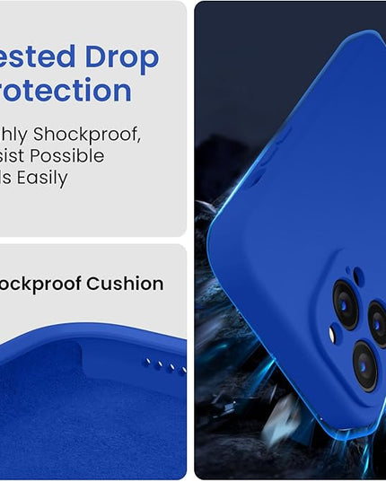 FireNova Designed for iPhone 13 Pro Case, Silicone Upgraded [Camera Protection] Phone Case with [2 Screen Protectors], Soft Anti-Scratch Microfiber Lining Inside, 6.1 inch, Klein Blue