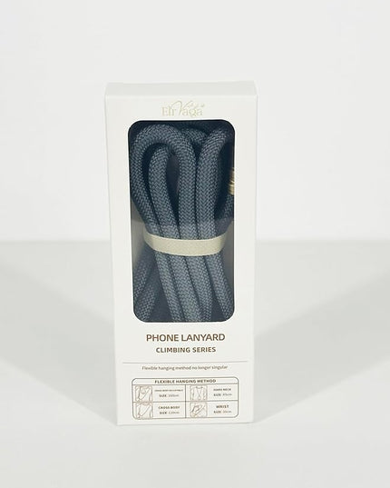 Adjustable Anti-Theft Phone Lanyard Neck & Crossbody Strap with 0.2mm Metal Tab & Comfort-Fit 8mm Rope (Light Gray)