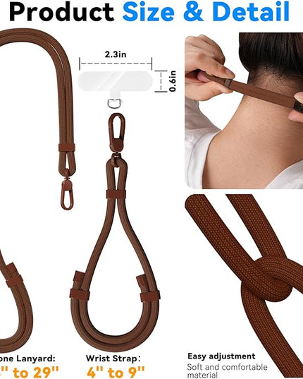 4 Pack Phone Lanyard & Wrist Strap, Cell Phone Lanyard for Around The Neck Adjustable Phone Strap for Most Smartphones