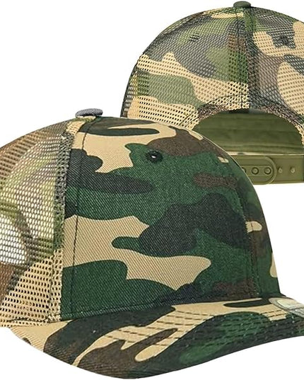 TZ Promise Men Women Plain Cotton Trucker Cap with Breathable Mesh Back, Snapback Baseball Hats