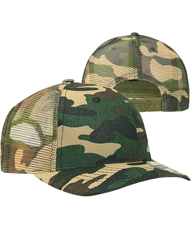 TZ Promise Men Women Plain Cotton Trucker Cap with Breathable Mesh Back, Snapback Baseball Hats