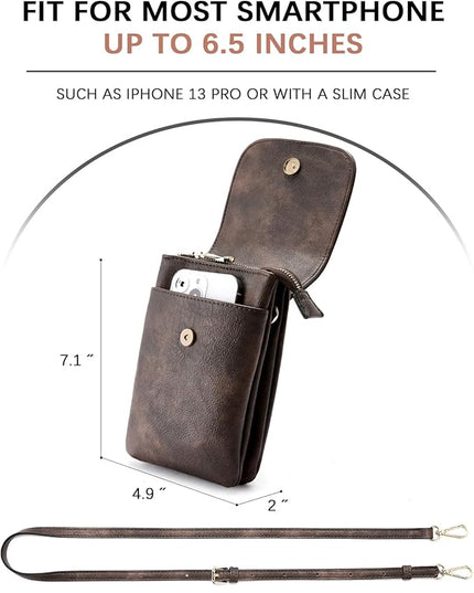 BOSTANTEN Vegan Leather Small Crossbody Bags for Women Designer Cell Phone Bag Wallet Purses Adjustable Strap