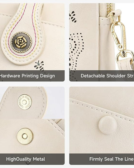 Small Crossbody Bags for Women, Lightweight Mini Cute Cell Phone Purse for Women with Tassel Shining Butterfly