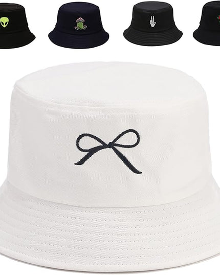 Cotton Bucket Hat for Women Men Summer Travel Sun Beach Bucket Cap, Unisex Outdoor Fisherman Hat