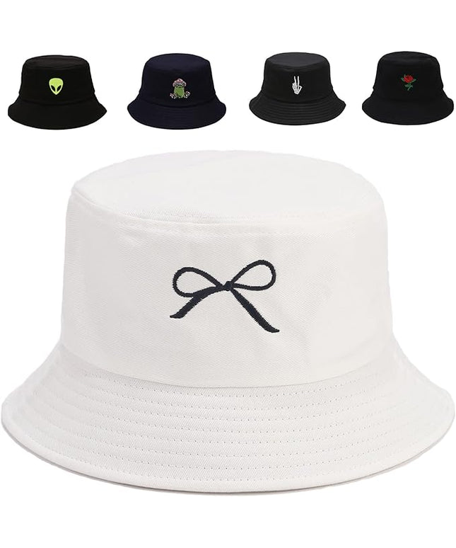 Cotton Bucket Hat for Women Men Summer Travel Sun Beach Bucket Cap, Unisex Outdoor Fisherman Hat