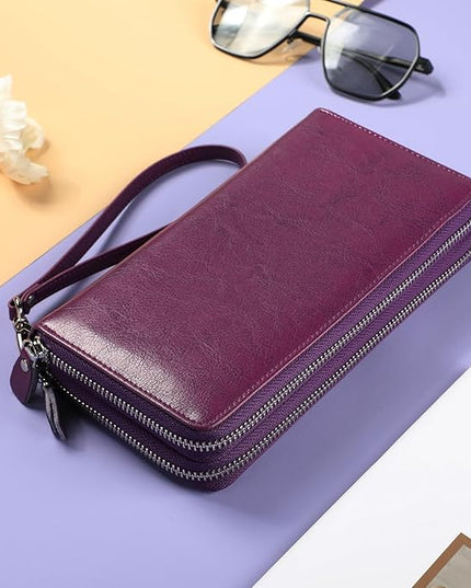 Lavemi Small Compact Women Wallet RFID Blocking Genuine Leather Bifold Purse with ID Windows