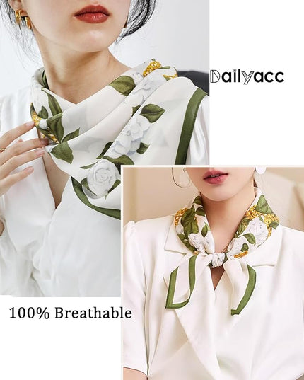 Dailyacc Hair Bandanas Scarf For Women Lightweight Fashion Neck Silk Satin Head Scarves For Sleeping Handbags Scarf