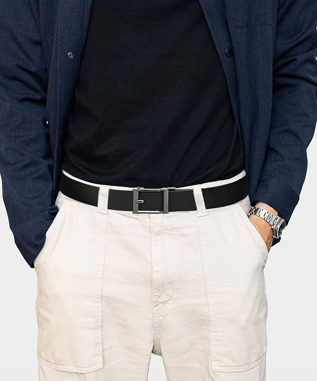 CHAOREN Leather Ratchet Belt Men - Mens Belts Casual Accessories for Every Occasion (35mm)