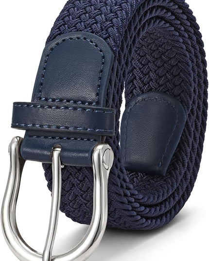 JASGOOD Women Elastic Braided Woven Belt Stretch Canvas Casual Belt 1.4'' for Golf Jeans Pants