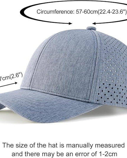 VOBOOM Men Snapback Trucker Hat, Baseball Cap for Breathable Side Laser Cut Holes