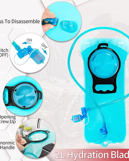 Hydration Backpack with Leak Proof Water Bladder, Lightweight Hydro Water Daypack for Rave, Cycling, Running, Hiking, Climbing