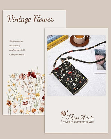 Cute Small Crossbody Purse Cell Phone Bags for Women - Leather Cellphone Wallet Purse with Shoulder Strap