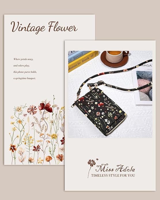 Cute Small Crossbody Purse Cell Phone Bags for Women - Leather Cellphone Wallet Purse with Shoulder Strap