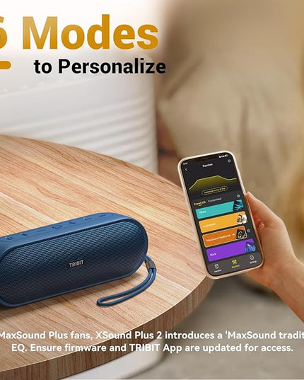 Tribit Portable Bluetooth Speaker XSound Plus 2, Wireless Speaker 30W with XBass, IPX7 Waterproof, 24-Hour Playtime, Stereo Sound, Built-in Mic, Bluetooth 5.3 for Party, Car, Travel(Blue)