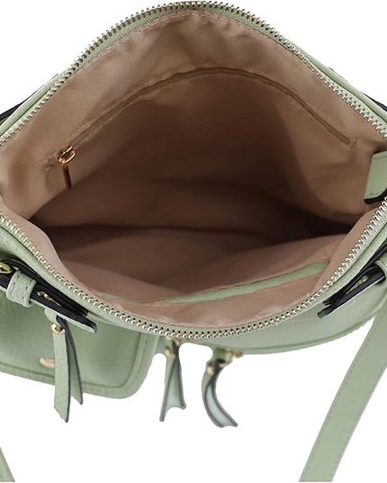 SG SUGU Katie Lightweight Medium Crossbody Bag Shoulder Bag with Multi Pocket for Women