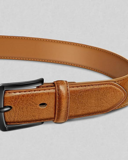 KEMISANT Men Belt 2Pack – Genuine Leather Belt for Men Dress Casual Golf Jeans 1 3/8"