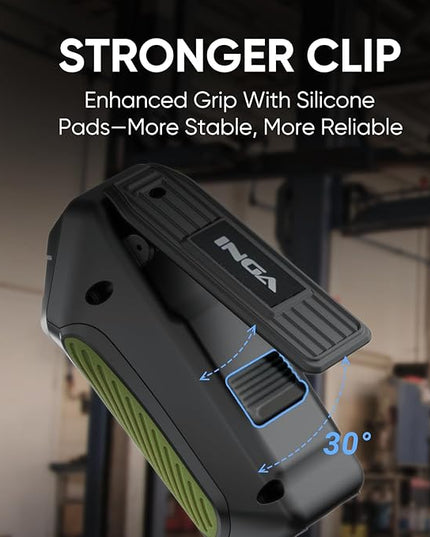 INGA Wearable Bluetooth Speaker, Mini Clip-on Portable Speaker with Light & Warning Lamp, Built-in Mic, Hands-Free Calling, for Work, Cycling, Golf & Outdoor Use(Army Green)
