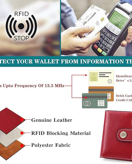 FALAN MULE Small Wallet for Women Leather Bifold Compact Small Womens Wallet with RFID Blocking