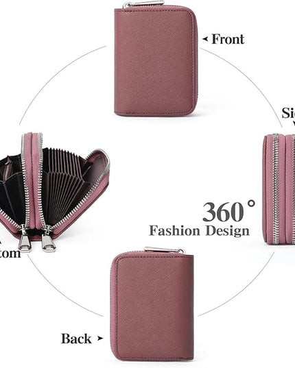 GOIACII Small Genuine Leather Wallet for Women, RFID Blocking Credit Card Holder Wallet