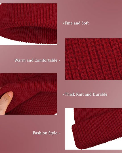 SATINIOR Trawler Beanie Watch Hat Roll-up Edge Skullcap Fisherman Beanie for Women Men