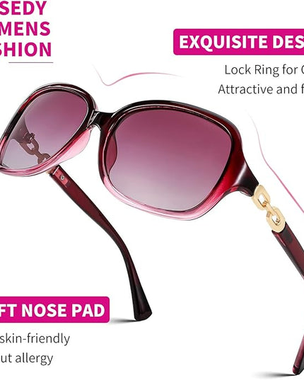 FEISEDY Vintage Square Polarized Sunglasses for Women UV400 Travel Driving Fashion Arcuate Sunglasses B2526