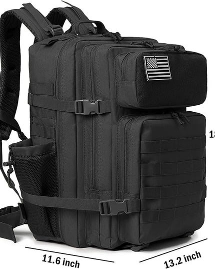 QT&QY 25L/45L Military Tactical Backpack For Men Molle Daypack 3 Day Bug Out Bag Hiking Rucksack With Bottle Holder
