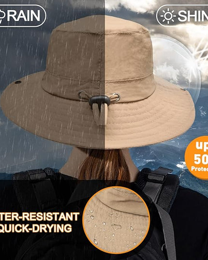 Sun Hats for Men Women Fishing Hat UPF 50+ Quick Dry Foldable Bucket Hat Adjustable Safari Hat for Beach Hiking