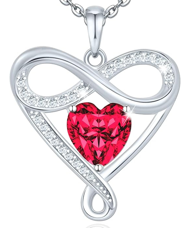 925 Sterling Silver Infinity Necklace - Exquisite Silver Jewelry for Women, Love Heart Necklace for Birthday, Anniversary, Valentine’s Day - Ideal Gift for Girlfriend, Wife, Mom, or Her