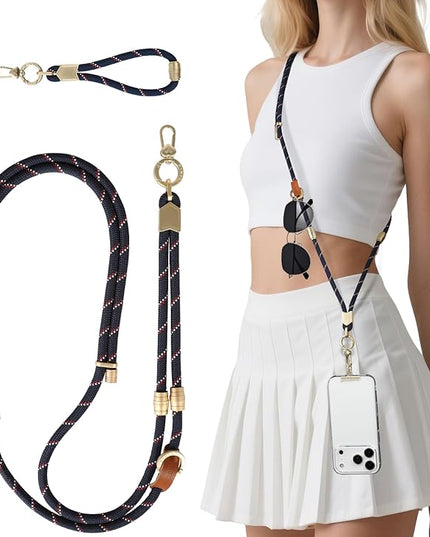 memumi 3-in-1 360° Rotating Adjustable Phone Lanyard Crossbody, Anti-Theft Neck & Wrist Strap for iPhone 17Pro max/All Phones