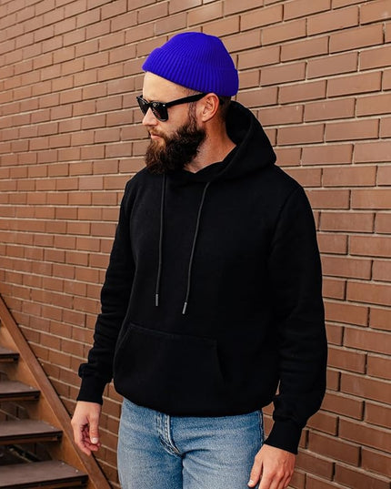 ROYBENS Swag Wool Knit Cuff Short Fisherman Beanie for Men Women, Winter Warm Hats