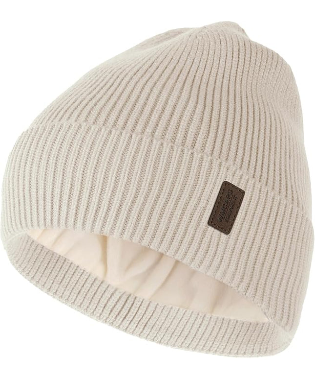 Wmcaps Winter Beanie for Men Women, Fleece Lined Beanie Soft Warm Knit Hat Ski Stocking Cuffed Cap
