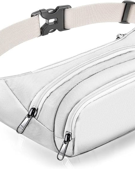 Large Fanny Pack for Women Men - Syican Waist bag with 3-Zipper Pockets, Gifts for Enjoy Sports Traveling Workout Casual Hands-Free crossbody bags Fits MAX 7.9'' iPad & 6.6'' Phone