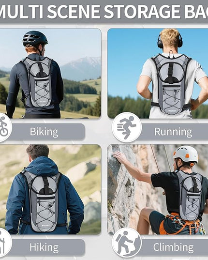 Hydration Backpack with Leak Proof Water Bladder, Lightweight Hydro Water Daypack for Rave, Cycling, Running, Hiking, Climbing