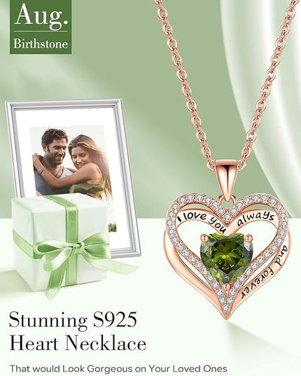 S925 Sterling Silver Necklace for Women, Wife Jewelry Rose Gold, Mom Birthday Valentines Mothers Day Gifts, Girlfriend Necklaces, Daughter Heart Jewel, Anniversary for Her