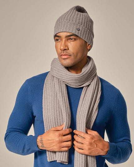 KVSS 100% Pure Cashmere Beanie for Women & Men Knit Winter Hat Cuff Rib Cap | Luxury from Inner Mongolia