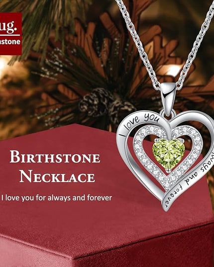 REDBEE Necklaces for Women Birthstone Heart Necklace Jewelry for Wife Girlfriend Woman Necklace