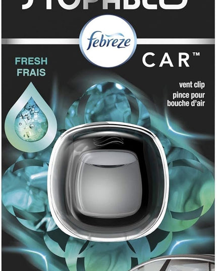 Febreze Unstopables Car Odor-Eliminating Car Freshener Vent Clip Fresh, .07 fl oz. Car Vent Clip