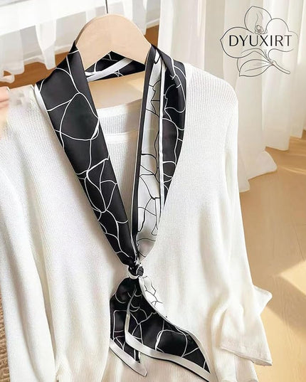 Head Scarf Purse Handle Neck Satin Hair Scarfs For Bag Lightweight Silky Long Thin Women's Fashion Scarves 59 * 5.9”