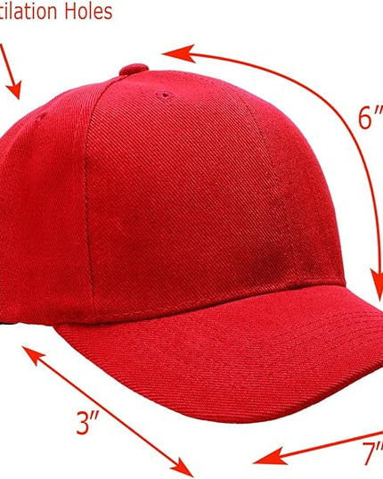 Falari Wholesale Bulk Lot 12-Pack Baseball Cap Adjustable Size Plain Blank Solid Color