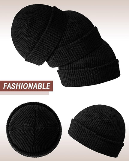 Zhanmai 12 Pack Small Winter Beanie Hats Bulk Warm Knitted Cuffed Skull Cap for Men Women