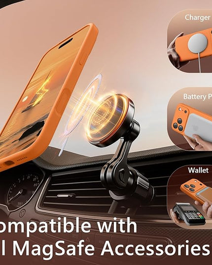 FireNova Magnetic for iPhone 17 Pro Max Case, Compatible with MagSafe, [Integrated Silicone Camera Control Button] [Camera Protection] Anti-Scratch Microfiber Lining Phone Case, 6.9", Orange