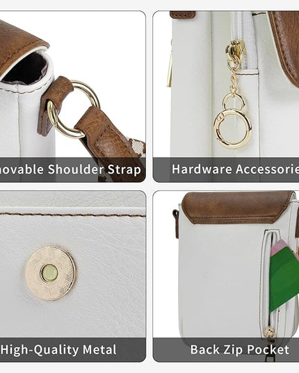 APHISON Small Crossbody Bags for Women Trendy, Leather Phone Wallet Purses Handbags Card Slots with Adjustable Guitar Strap