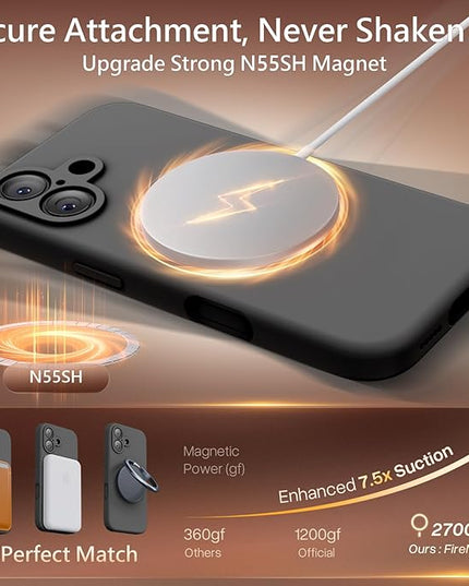 FireNova Magnetic for iPhone 17 Case, Compatible with MagSafe, [Integrated Silicone Camera Control Button] [Camera Protection] Anti-Scratch Microfiber Lining Phone Case, 6.3", Space Gray
