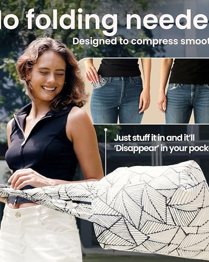 Nanobag Ultralight Foldable Tote for Women & Men, Reusable Grocery & Travel Bag, Packable Collapsible Compact Market Essential (Standard Stars)